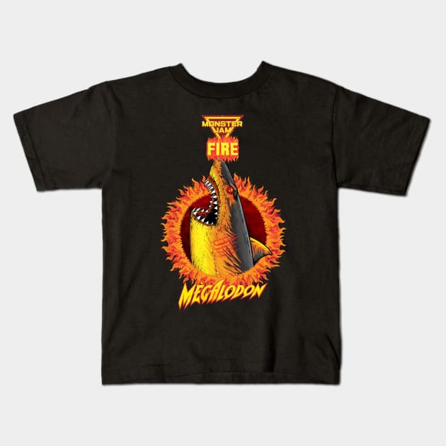 The Fire of Meg Kids T-Shirt by rickyrickbob